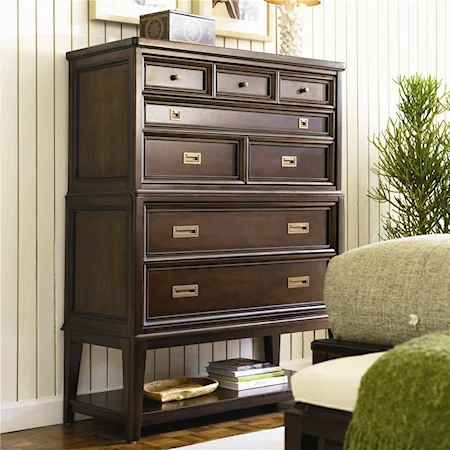 8 Drawer Chest with Open Display Shelf